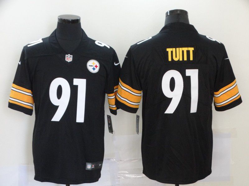 Men Pittsburgh Steelers #91 Tuitt Black 2020 Vapor Untouchable Playe Nike NFL Jersey